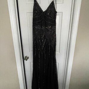 Marina Beaded Formal Gown - Charcoal Gray